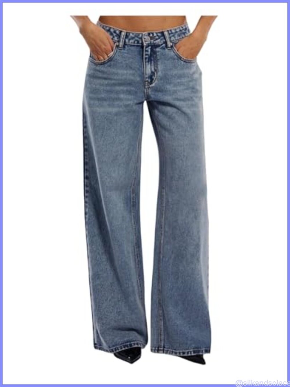 Low Rise Straight Leg Loose Fit Denim Jeans